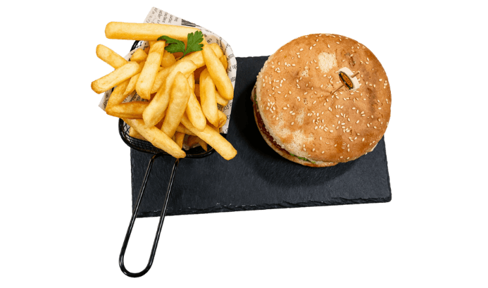 Hamburger de Post cu Cartofi Prăjiți
